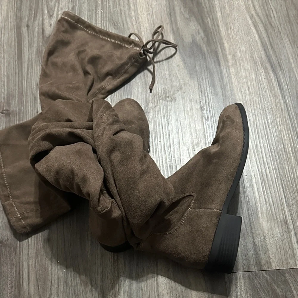Forever 21 Tan Over the Knee Boots